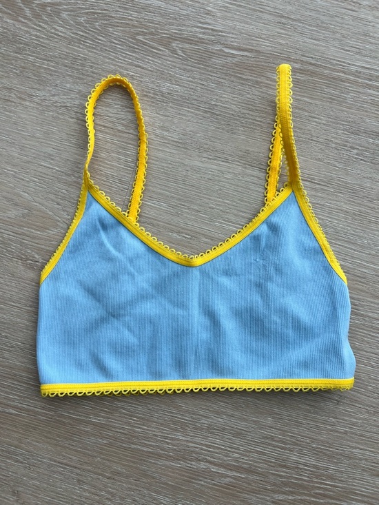 Anwnd Other - Light Blue Bralette Yellow Trim Minimalist Beach Summer Women’s Small / Medium